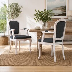Dining Chairs Set of 2 Grey Velvet Kitchen Room Seating Wooden Legs
