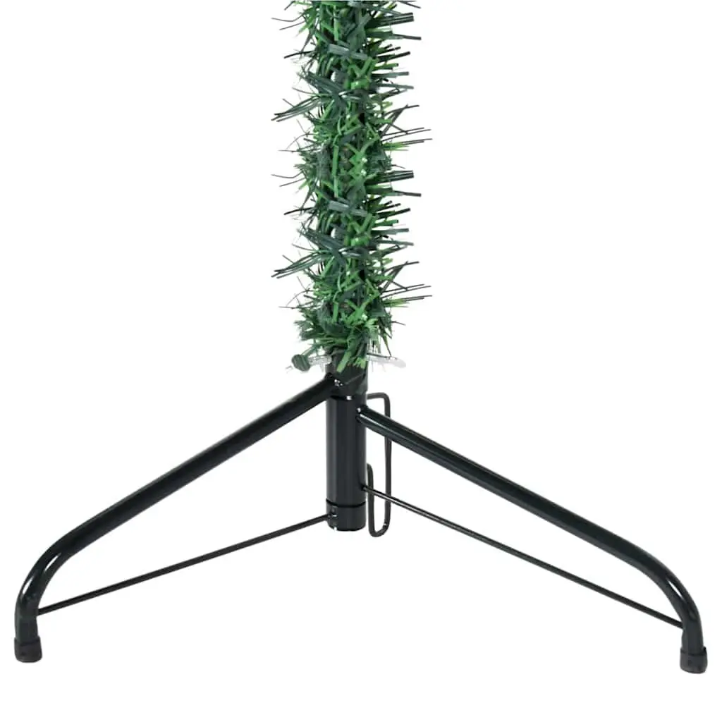 Slim Artificial Half Christmas Tree with Stand Green 240cm Holiday Decoration