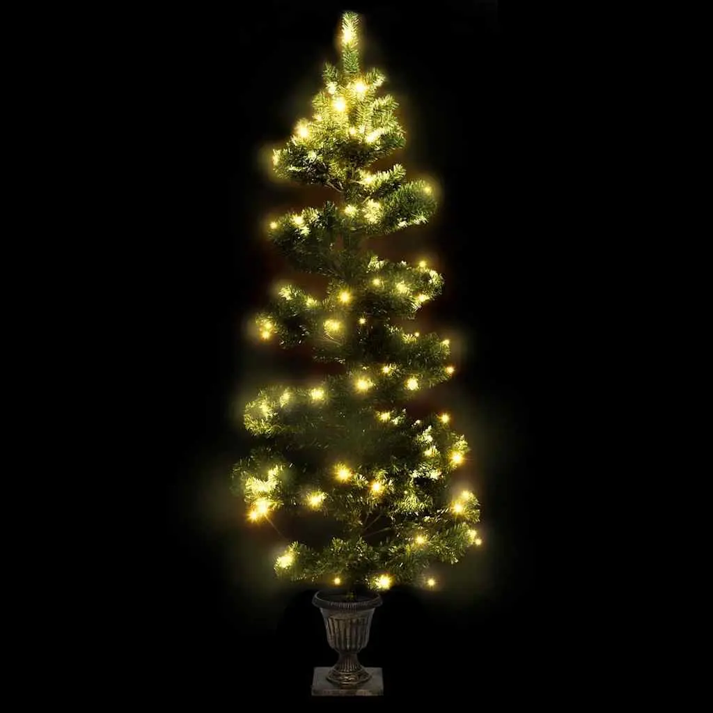 Pre-lit Swirl Christmas Tree 120cm Green Artificial Xmas Decoration LED Lights