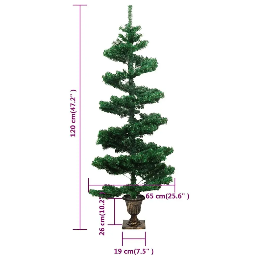 Pre-lit Swirl Christmas Tree 120cm Green Artificial Xmas Decoration LED Lights