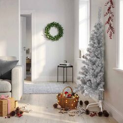 Half Christmas Tree Artificial 150cm Pink PVC Bushy Holiday Seasonal Decor with