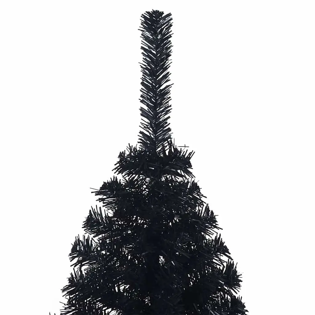 Artificial Half Christmas Tree with Stand Black 120cm Holiday Decor Wall Mounted