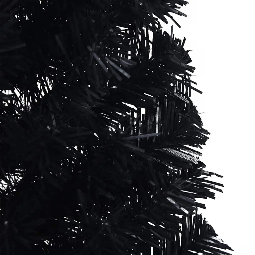 Artificial Half Christmas Tree with Stand Black 120cm Holiday Decor Wall Mounted