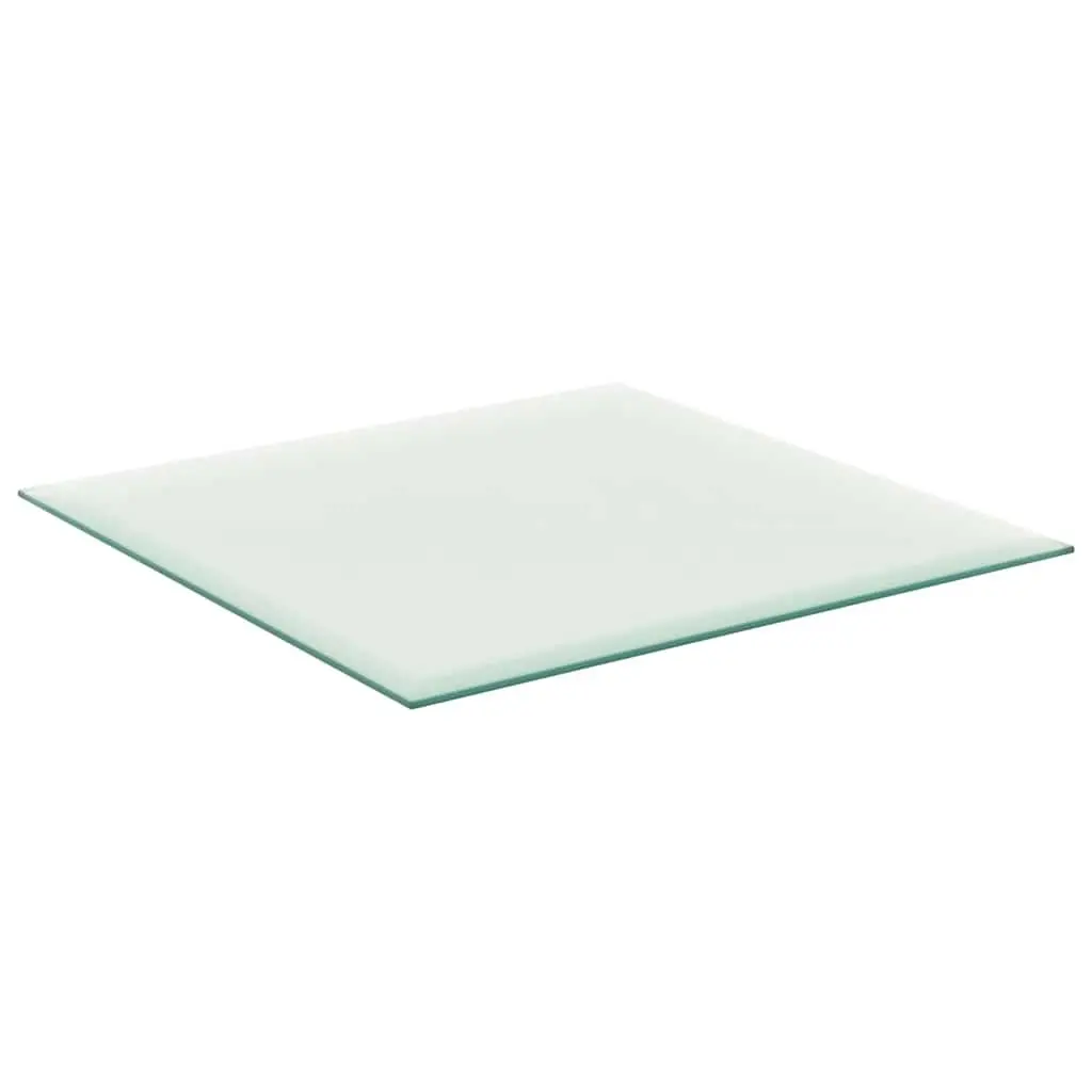 Tempered Glass Table Top Clear Finish 50x50 cm Transparent