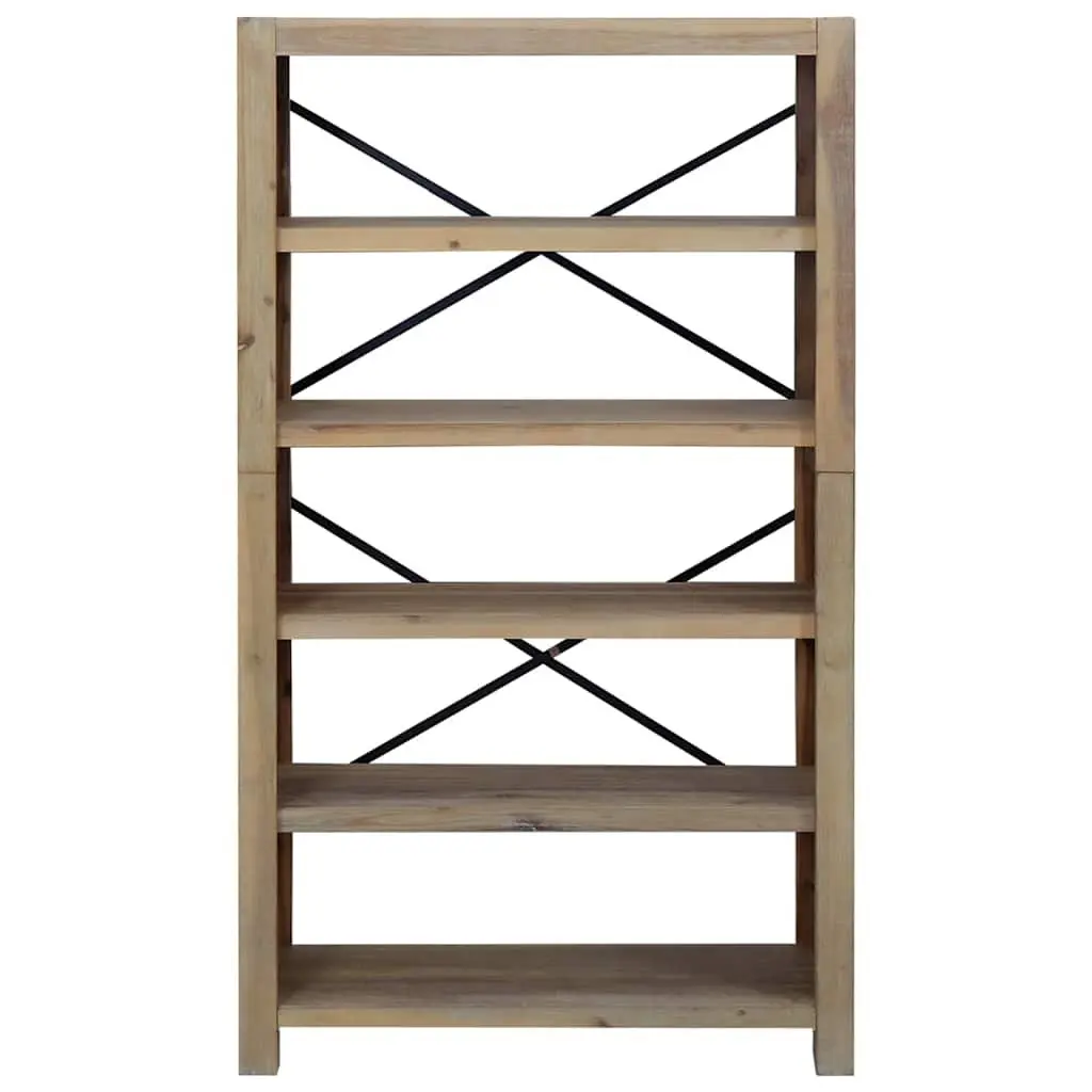 Wooden Bookcase 5-Tier 80x30x140cm Brown Shelving Storage Display Organiser