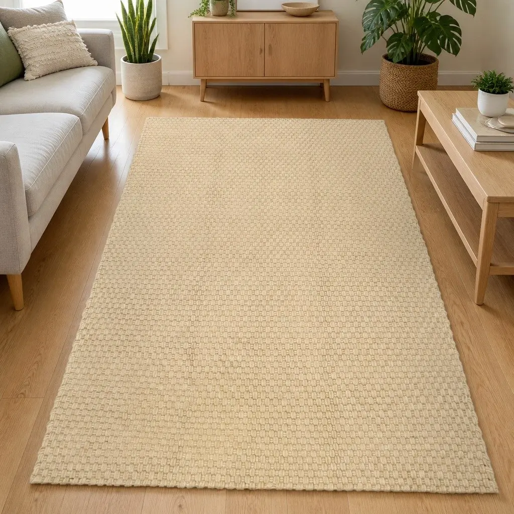 Cotton Rope Woven Rug Natural Brown 120x180 cm for Living Room Bedroom