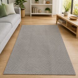 Rectangular Cotton Rug Grey 160x230 cm Woven Rope Design Floor Protector Home