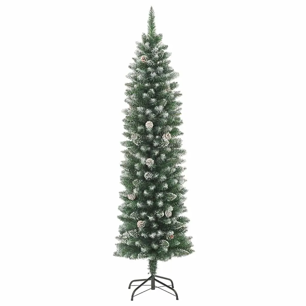Artificial Slim Christmas Tree 150cm Green PVC Holiday Decoration