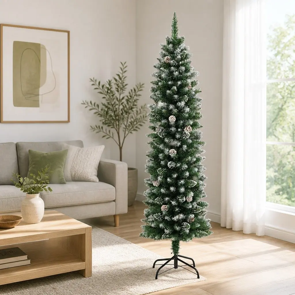 Artificial Christmas Tree Slim Profile 180cm Green PVC