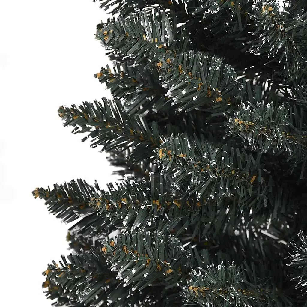 Artificial Slim Christmas Tree 120cm with Stand Green PVC Holiday Decoration