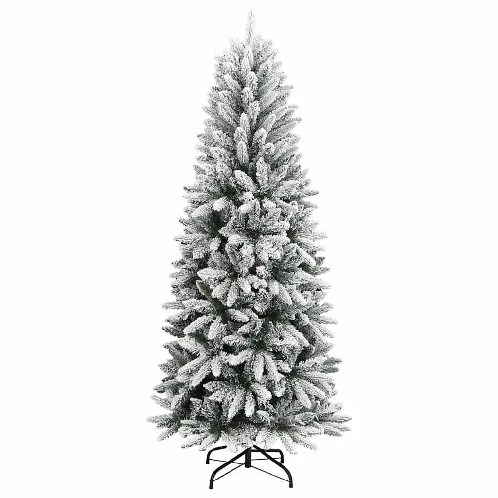 Artificial Christmas Tree 120cm White Flocked Snow Hinged Branches PVC PE
