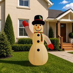 Inflatable Snowman Christmas Decoration with LED Lights 370cm Outdoor Yard