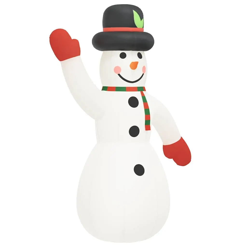 Inflatable Snowman Decoration with LED Lights 455cm Oxford Fabric for Outdoor Holiday Display