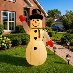 Christmas Inflatable Snowman with LED Lights Outdoor Yard Holiday Decoration