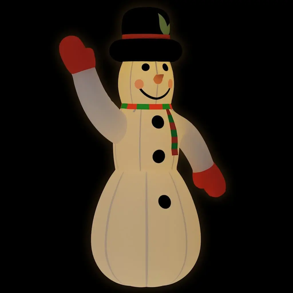 Inflatable Snowman Decoration with LED Lights 805 cm Oxford Fabric
