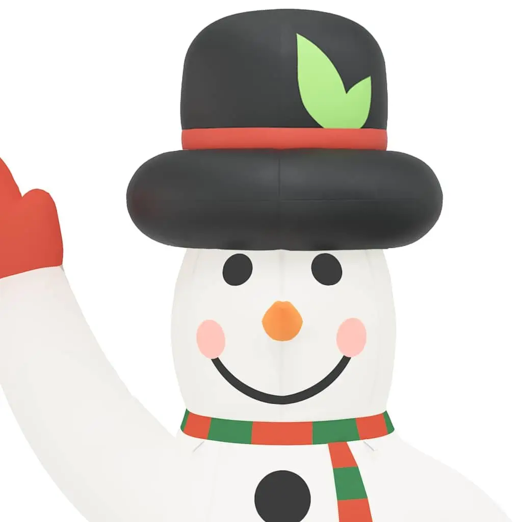 Inflatable Snowman Decoration with LED Lights 805 cm Oxford Fabric