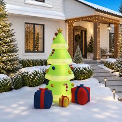 Inflatable Christmas Tree 240cm with Built-in LED Lights Yard Garden Holiday