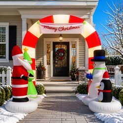 Christmas Inflatable Arch Gate Santa Snowman LED Yard Decoration 260cm Holiday