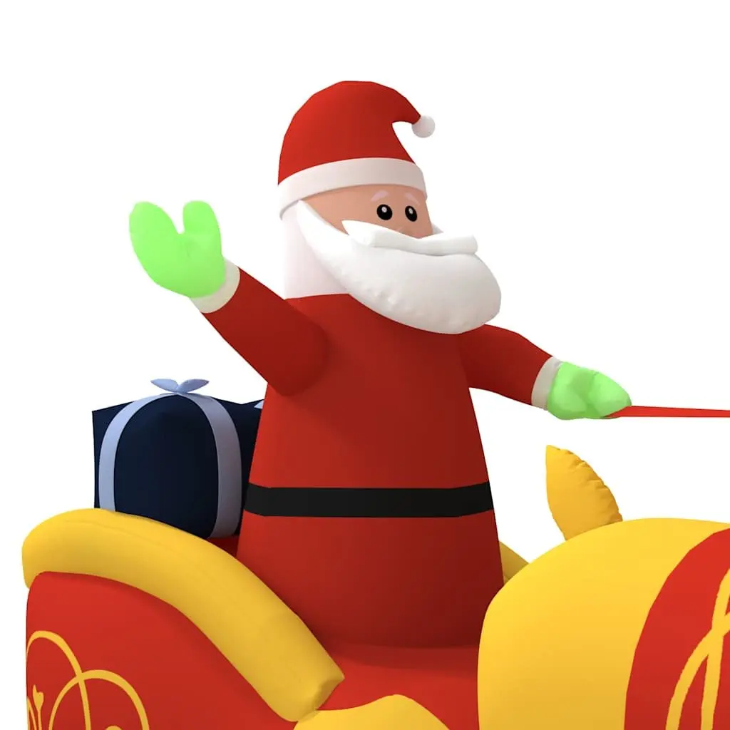 Inflatable Christmas Santa and Reindeer Yard Decoration LED 130cm Weather-resistant Oxford Fabric