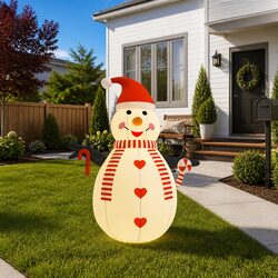 Inflatable Snowman 250 cm Christmas Yard Decoration with Built-in LED Lights