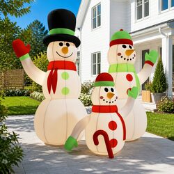 Inflatable Snowman Family 500cm Christmas Yard Decoration with Built-in LED