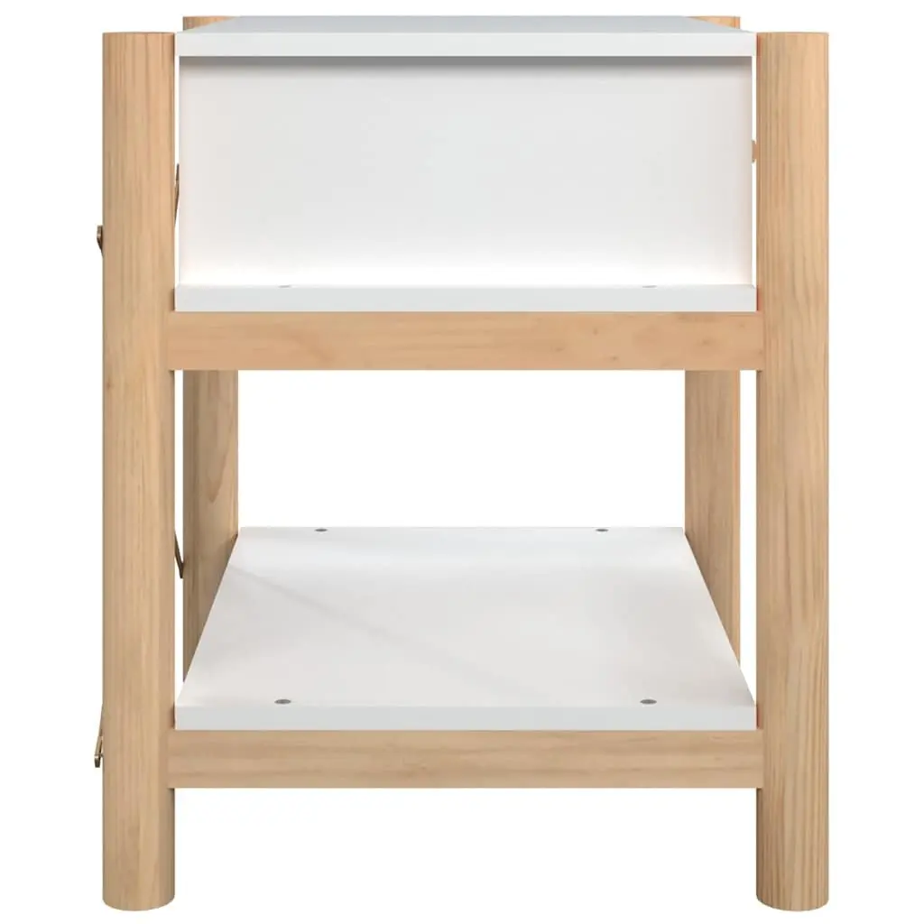 Bedside Tables Set of 2 White Engineered Wood Cabinet Storage Nightstand