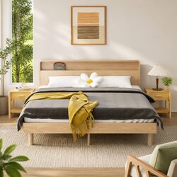 Bedside Tables 2pcs Brown Engineered Wood Nightstand Cabinet Storage Furniture