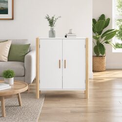 White Sideboard Cabinet 62x38x70 cm Storage Buffet Engineered Wood Furniture