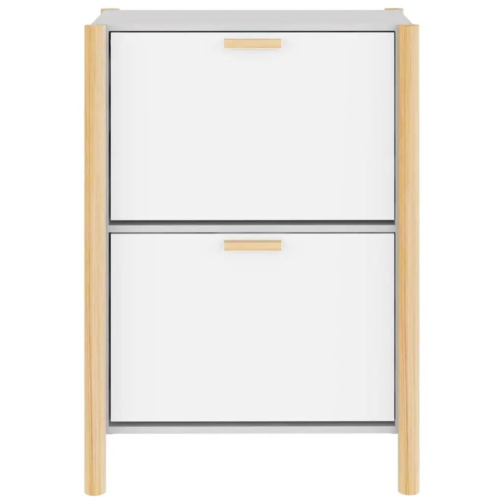 Shoe Cabinet Engineered Wood Storage Organiser Rack 57.5x33x80cm White