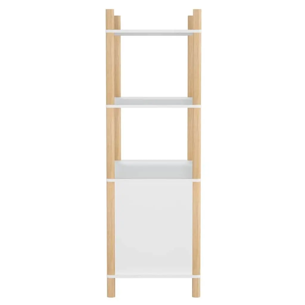 Highboard Storage Cabinet Engineered Wood White Tall
