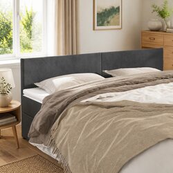 Headboard Dark Grey 160x5x78/88 cm Soft Velvet Bedroom Furniture Back Support