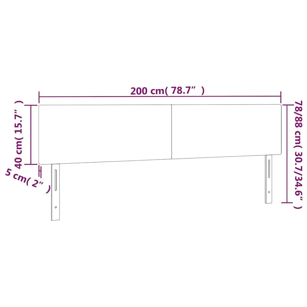 Headboard Durable Fabric Adjustable Height Dark Grey 200x5x78/88 cm