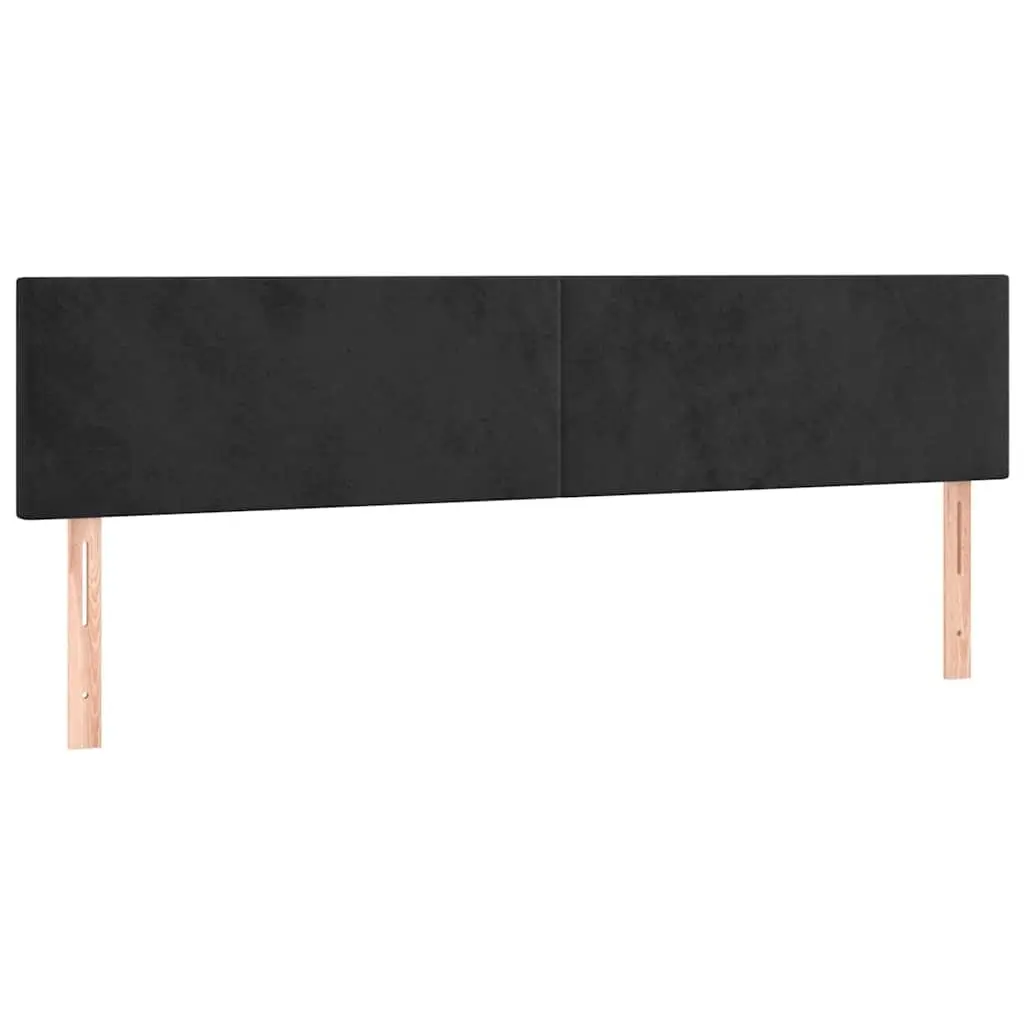 Velvet Headboard Adjustable Height 200cm Black Upholstered Backrest