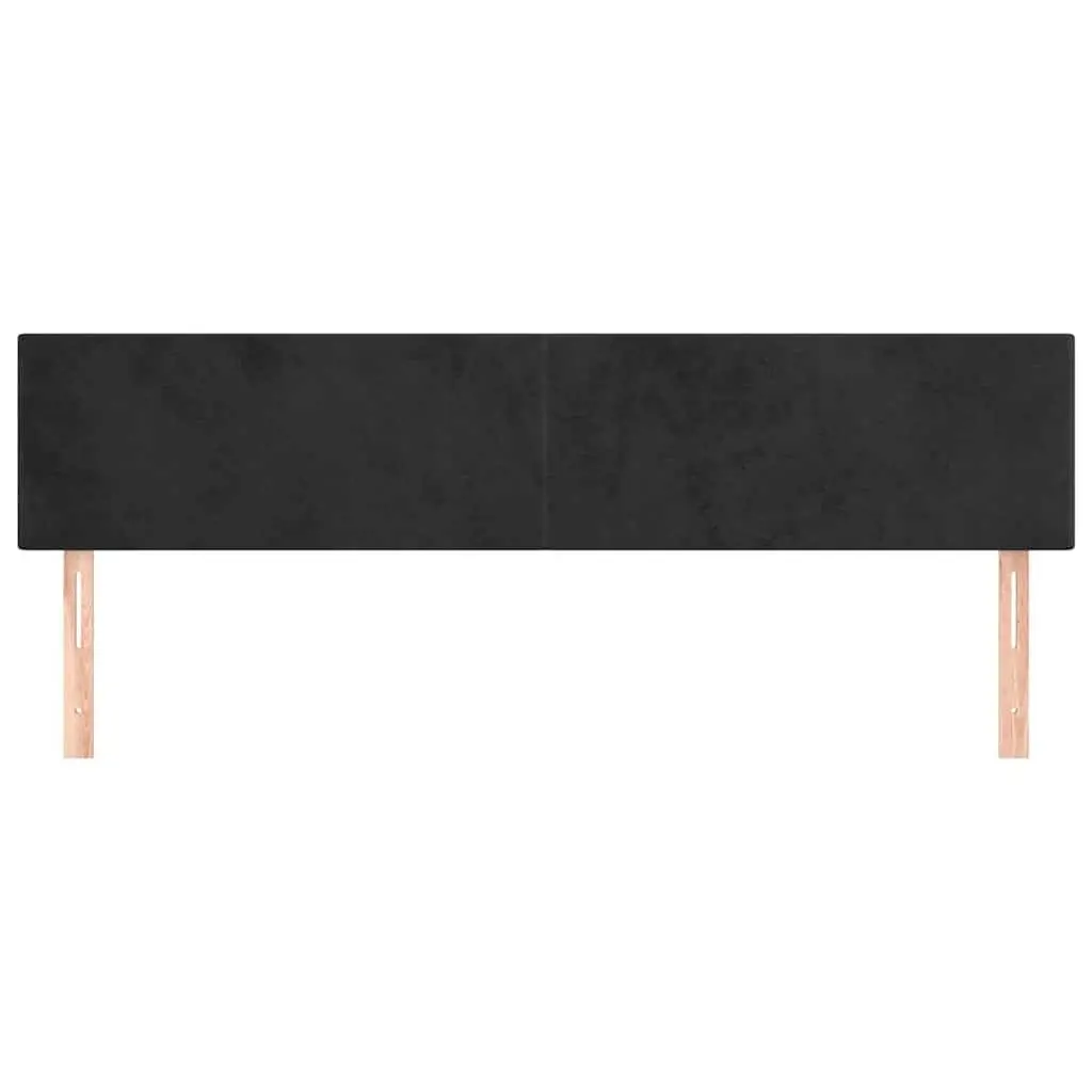 Velvet Headboard Adjustable Height 200cm Black Upholstered Backrest