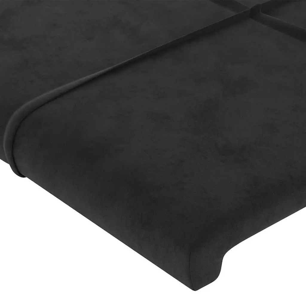 Velvet Headboard Adjustable Height 160cm Black Wooden Legs