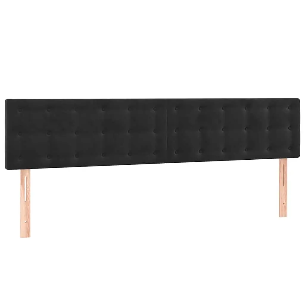 Velvet Headboard Adjustable Height 200cm Black
