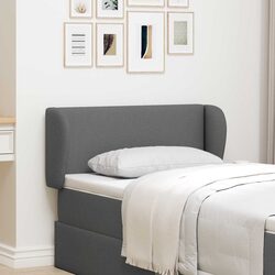 Headboard Ear Dim Grey 40 x 23 x 6 cm Fabric Bedroom Furniture Modern