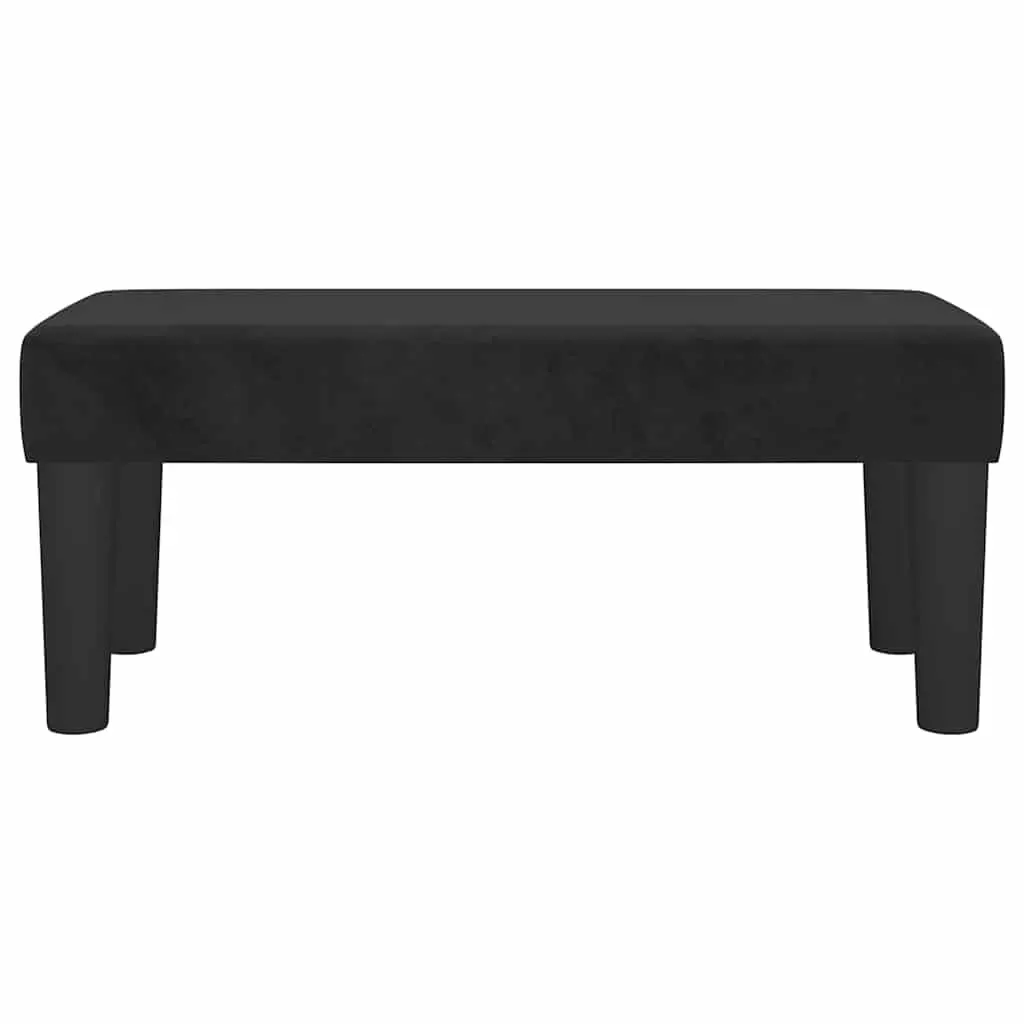 Black Velvet Bench Seat Padded Foam Multifunctional Living Room Bedroom
