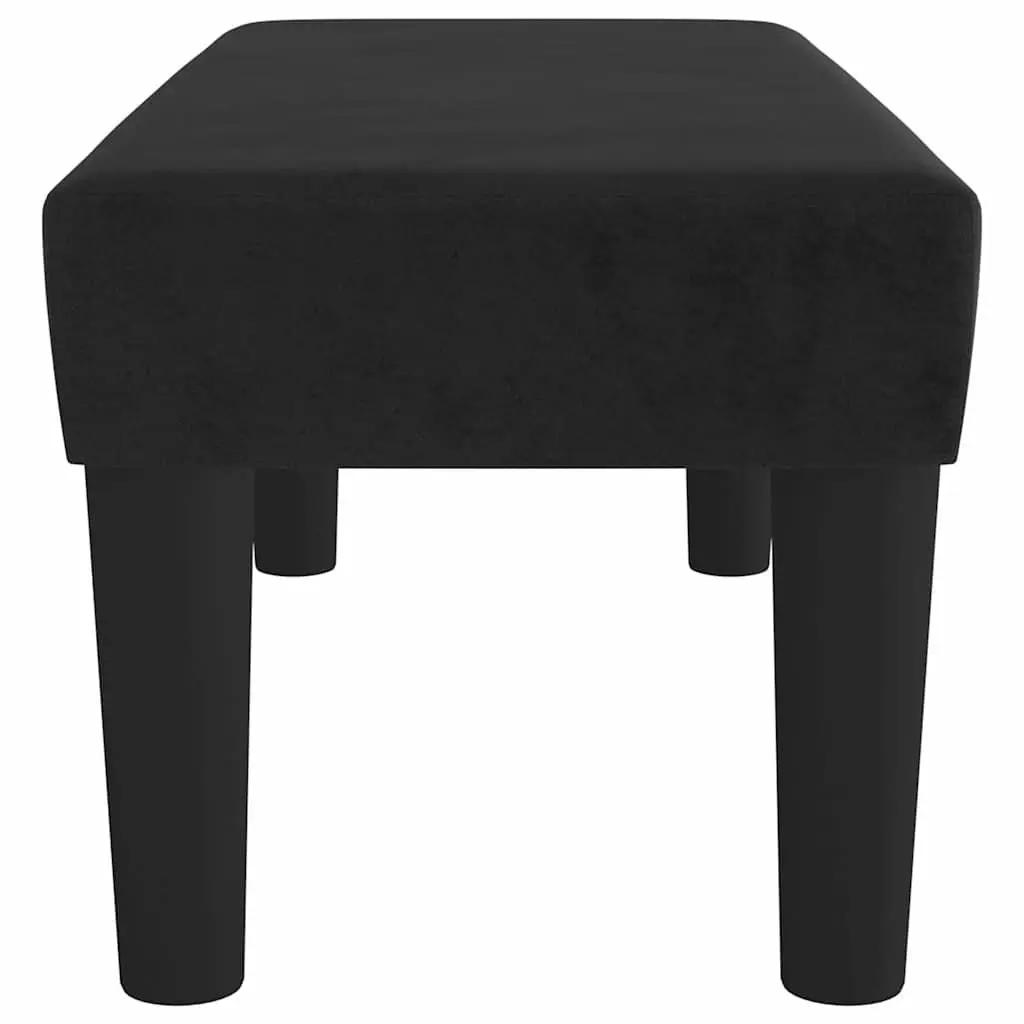 Black Velvet Bench Seat Padded Foam Multifunctional Living Room Bedroom