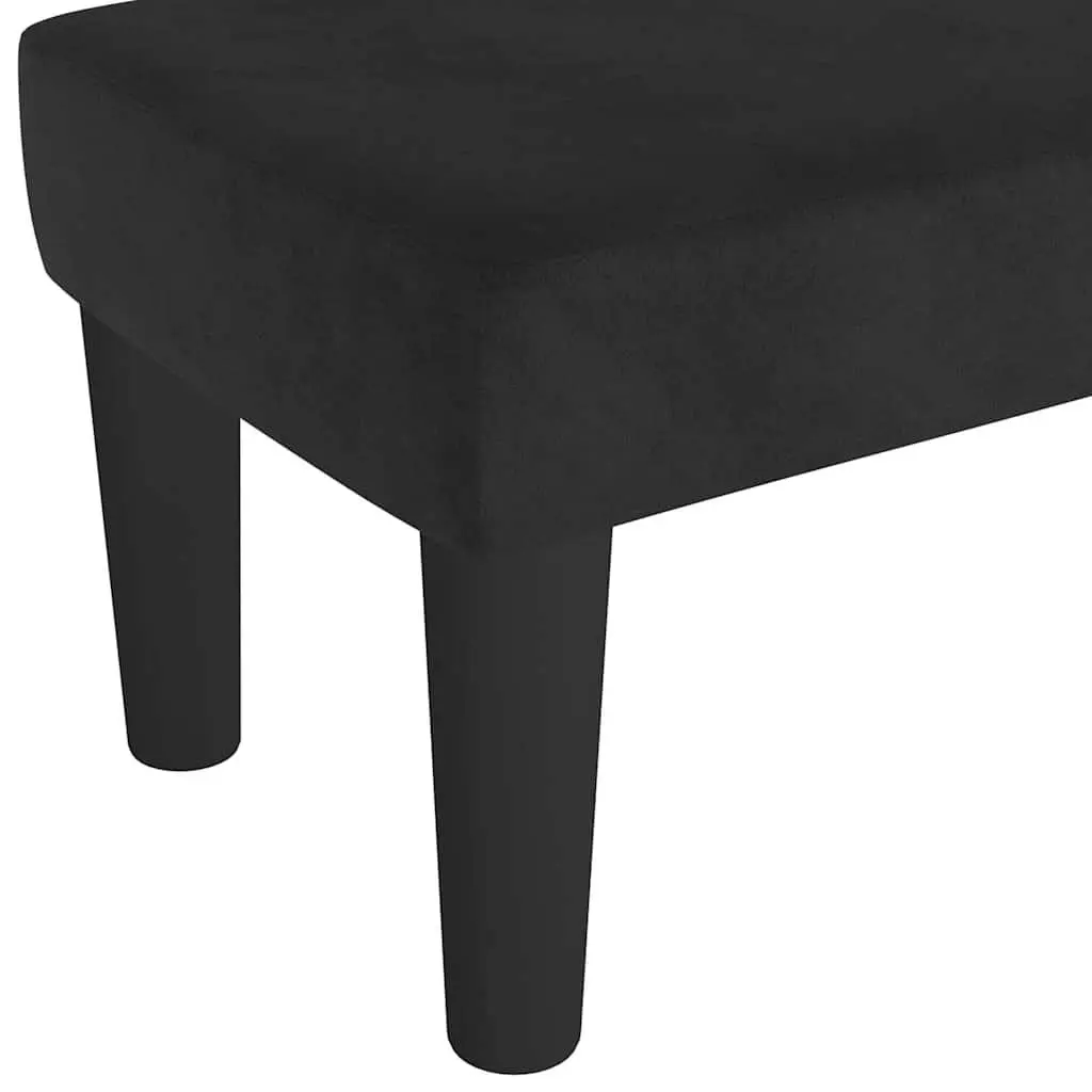 Black Velvet Bench Seat Padded Foam Multifunctional Living Room Bedroom