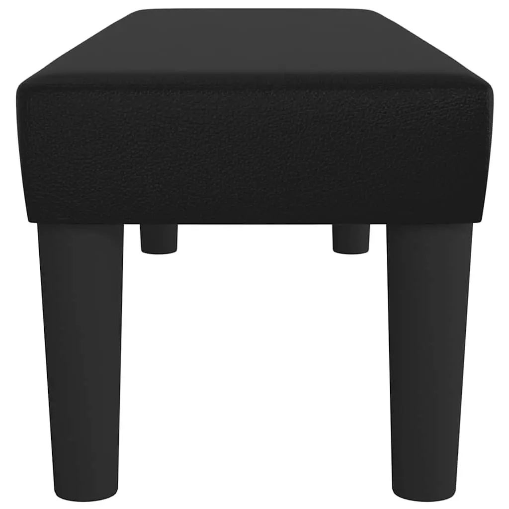 Bench Faux Leather Padded Seat Black Extra Seating Living Room Bedroom Furniture