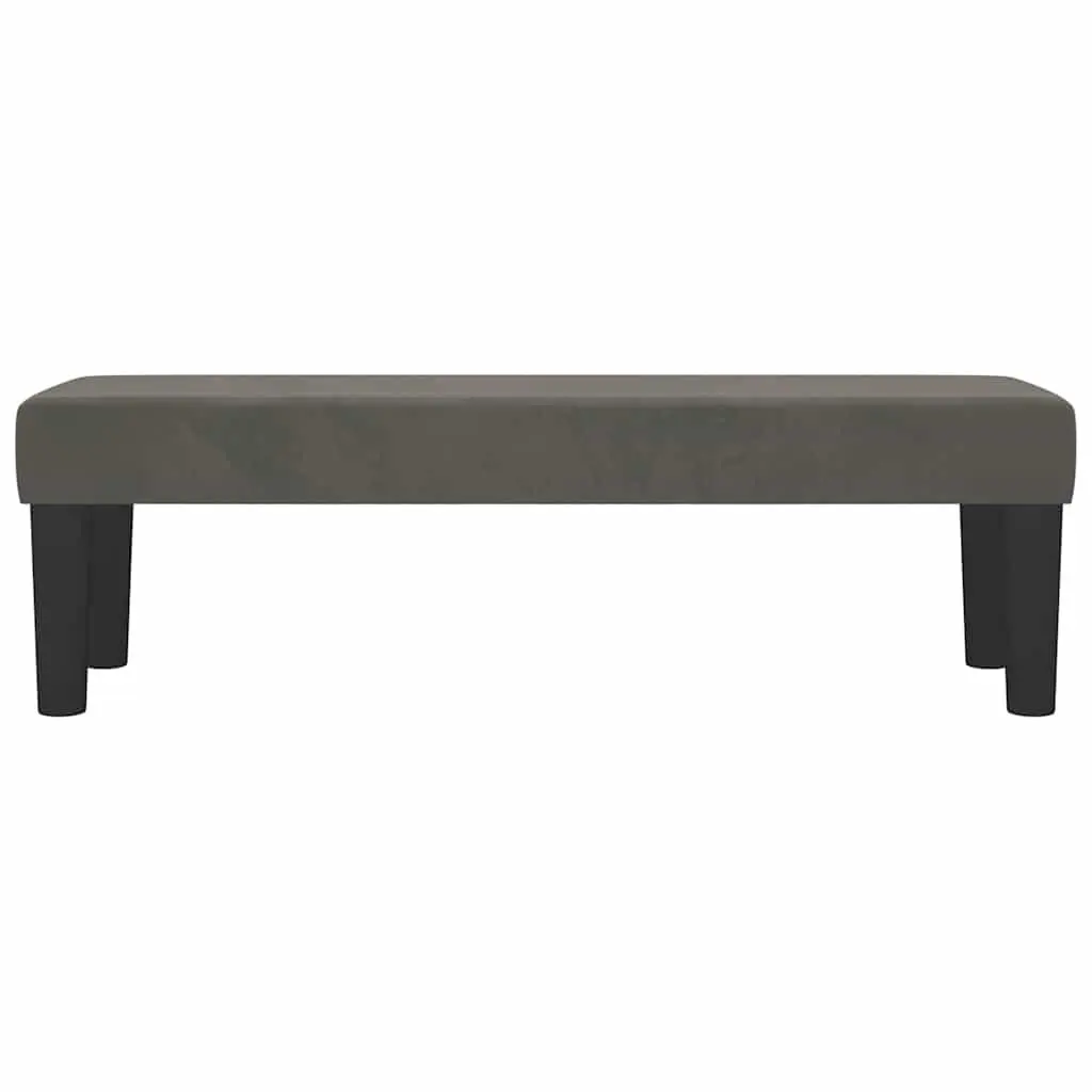 Bench Velvet Padded Seat Dark Grey