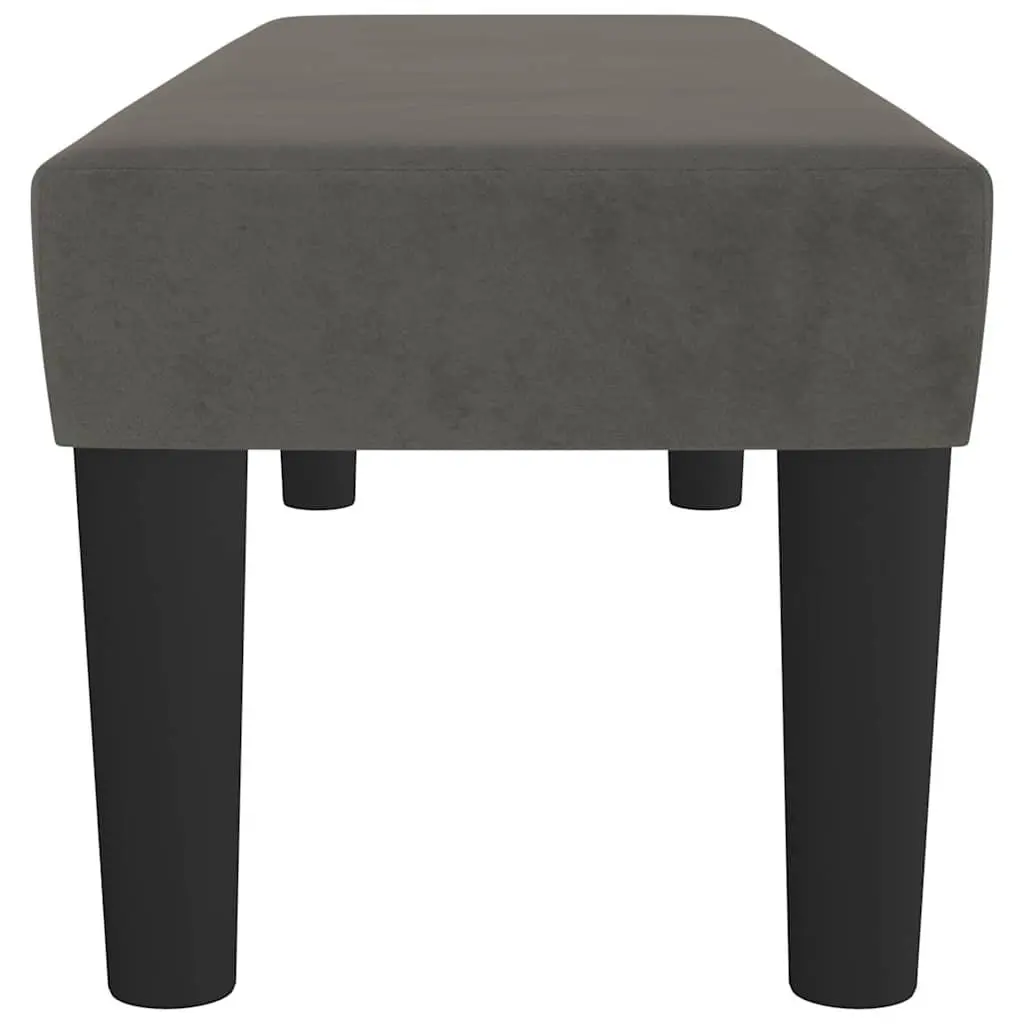 Bench Velvet Padded Seat Dark Grey