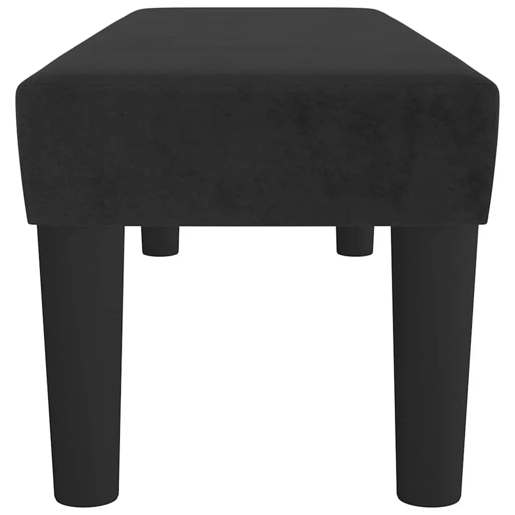 Black Velvet Bench Padded Seat Upholstered Furniture Living Room End of Bed