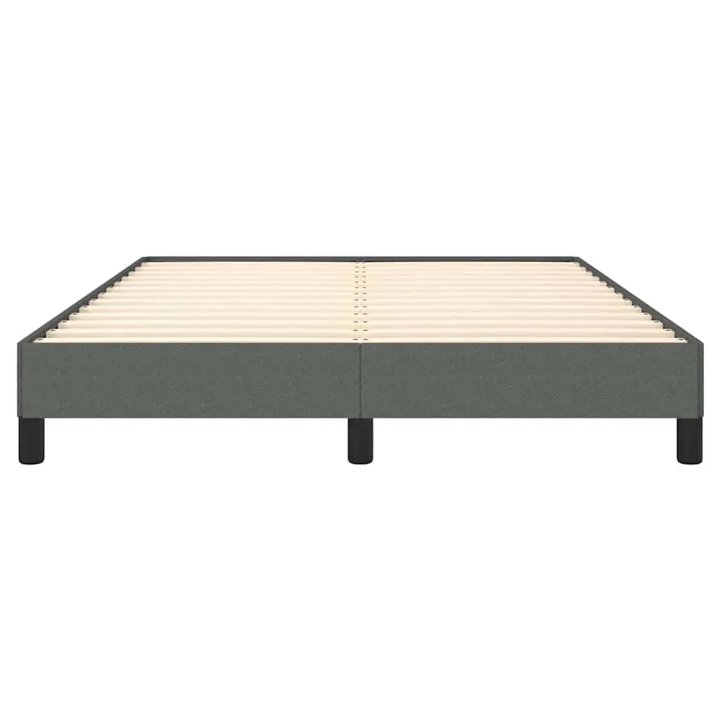 Double Bed Frame Grey Fabric 137x187 cm Upholstered Bedroom Furniture Sleeper