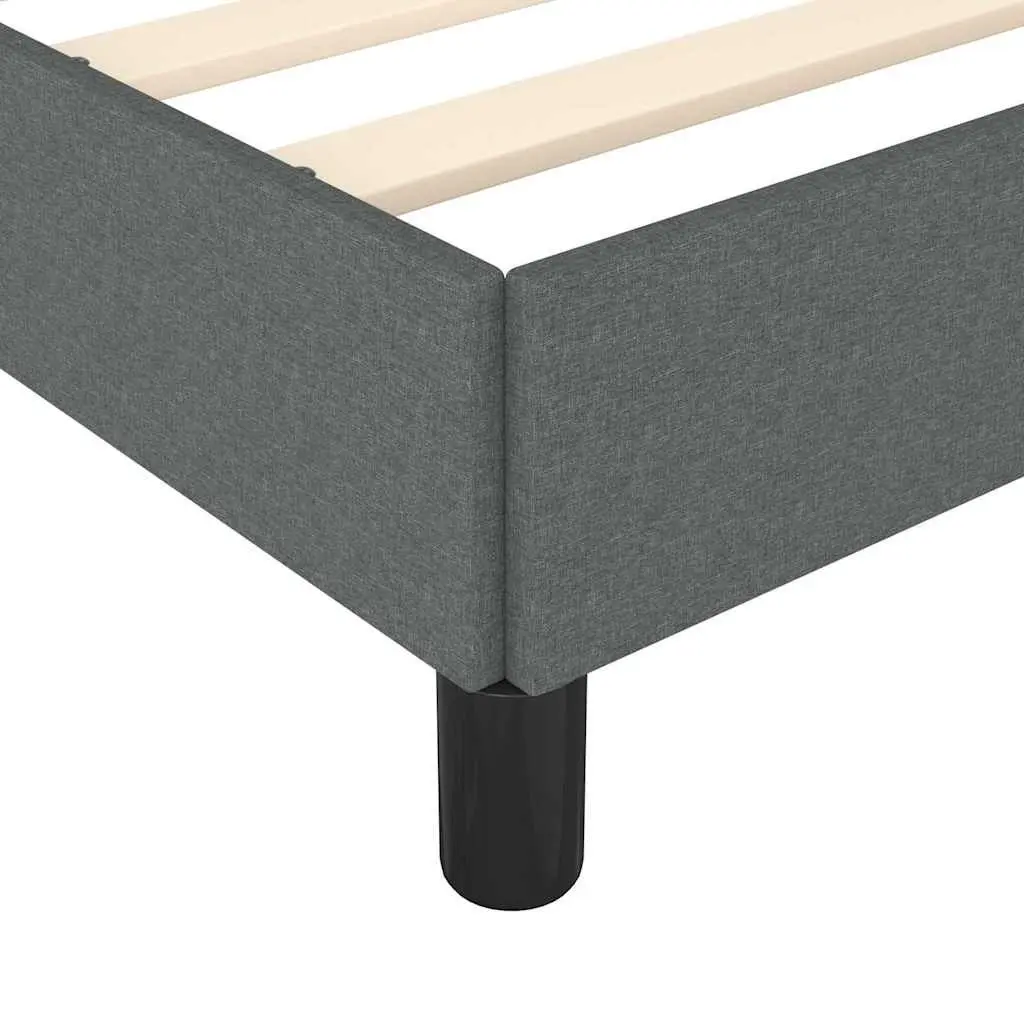 Double Bed Frame Grey Fabric 137x187 cm Upholstered Bedroom Furniture Sleeper