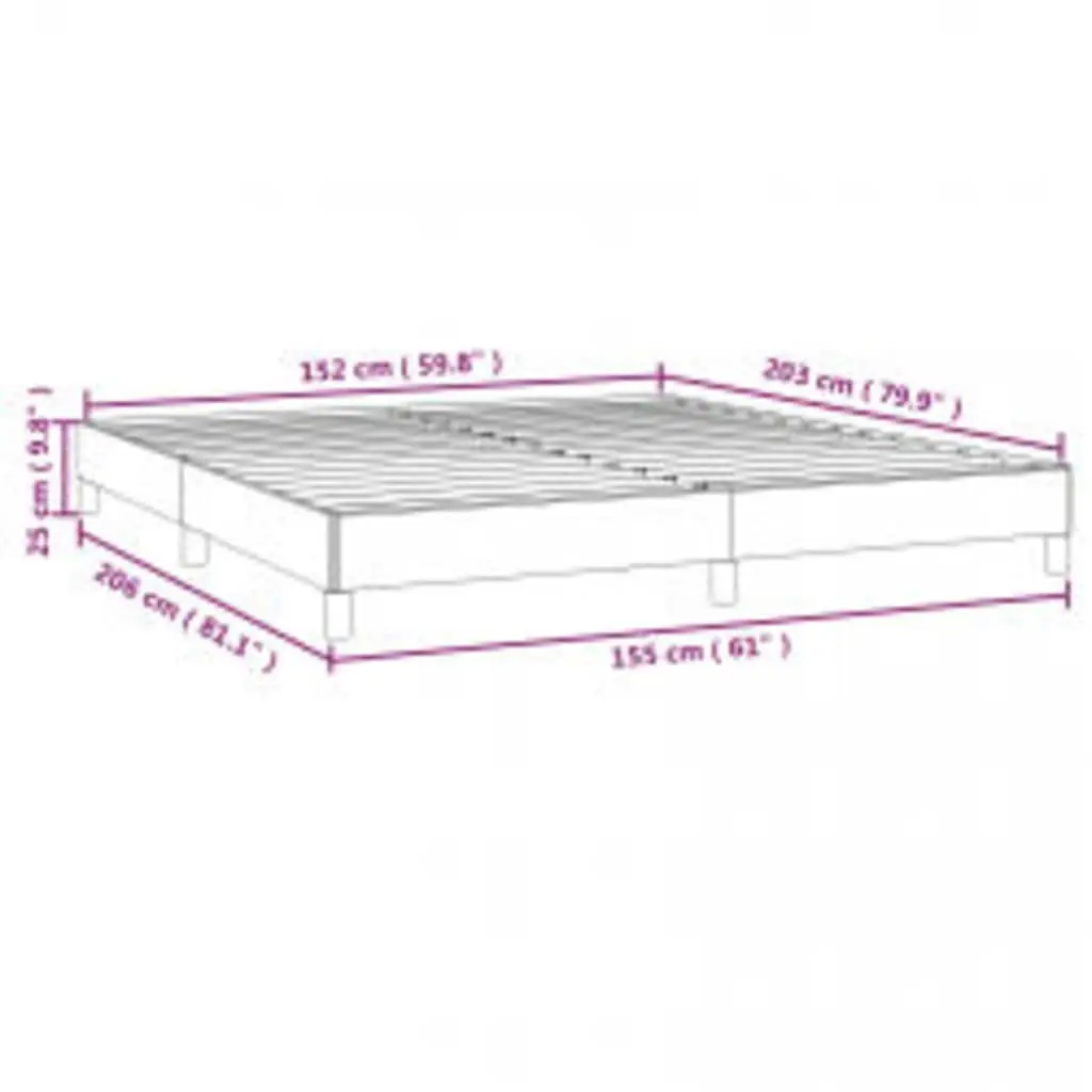 Queen Bed Frame Grey Fabric 152x203 cm Durable Upholstered Platform