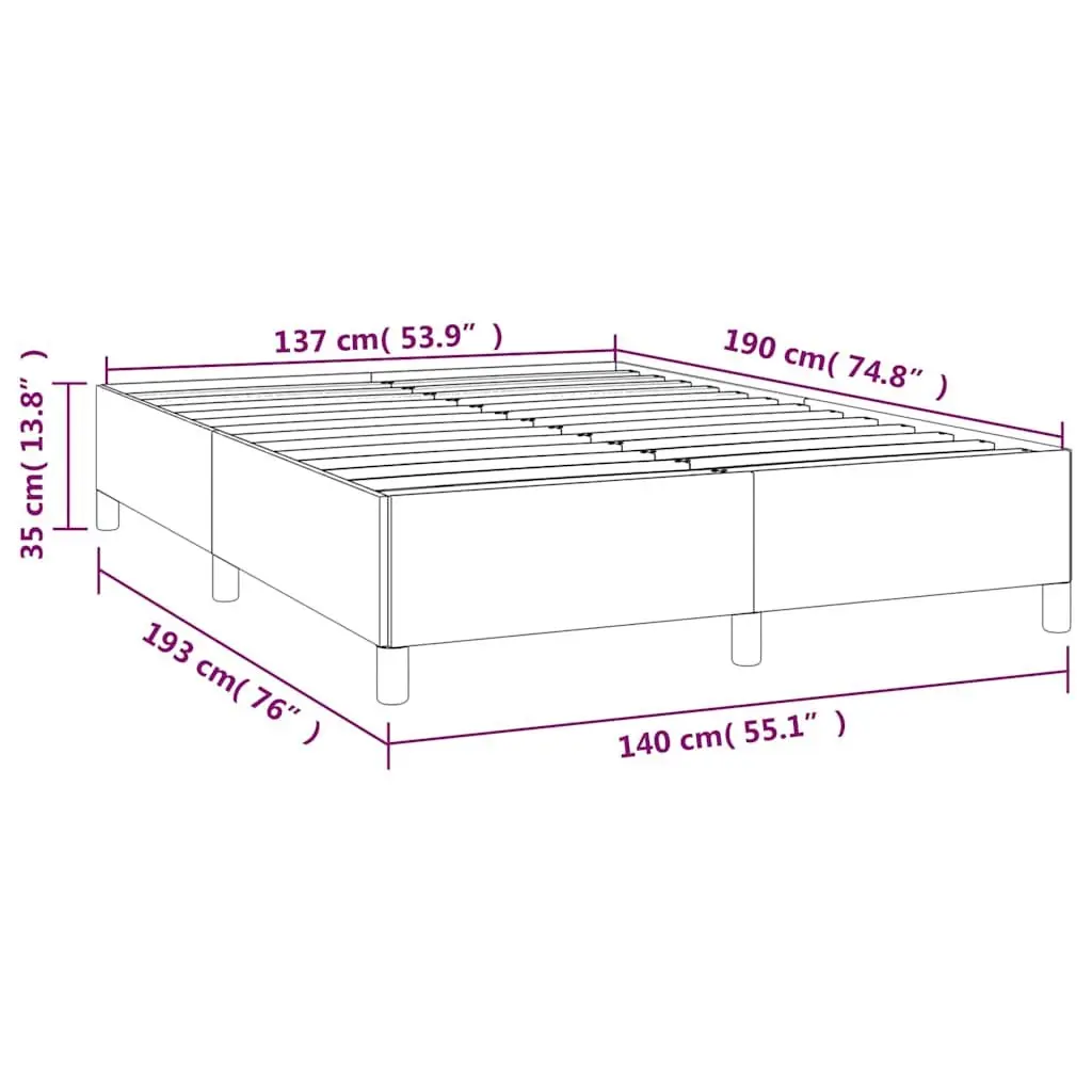 Double Bed Frame Faux Leather 137x187 cm Black