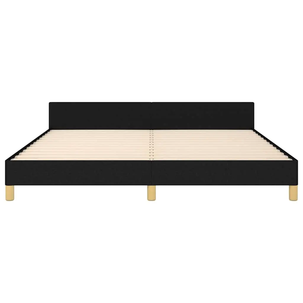 Queen Bed Frame Black Fabric Upholstery with Headboard