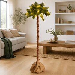 Artificial Christmas Tree 180cm Green with LED Lights Stable Stand Holiday Decor
